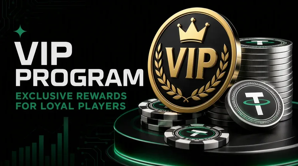 gold loyalty tier badge with USDT coin stacked