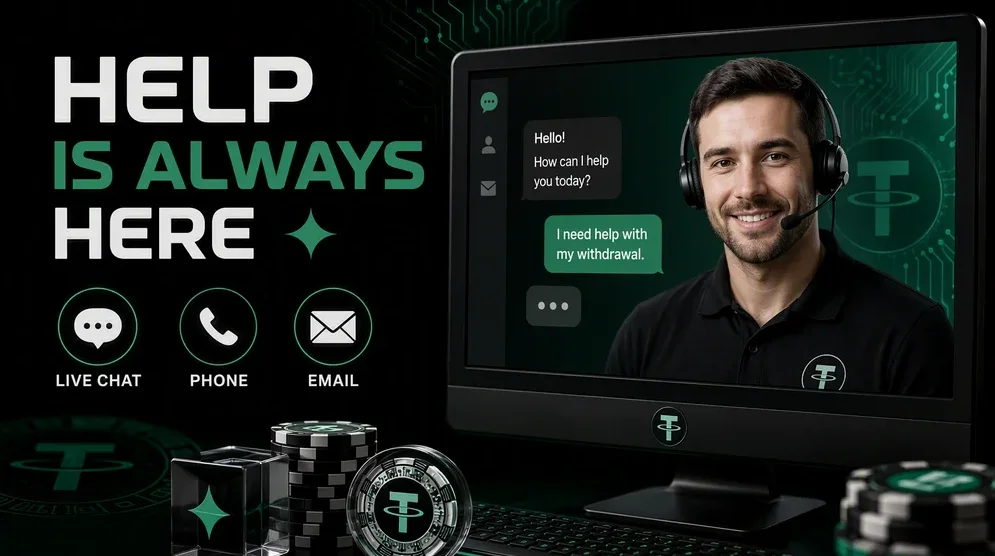 live chat support agent on desktop screen