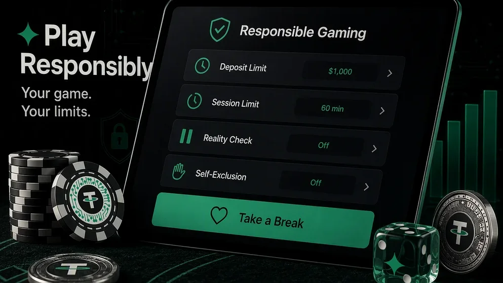 responsible gambling tools interface on screen